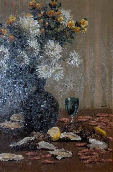 unknow artist Still life with oysters and shrimps China oil painting art